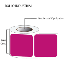 ETIQUETA POLIPROPILENO MATE ROSADA 100*100*500UNID